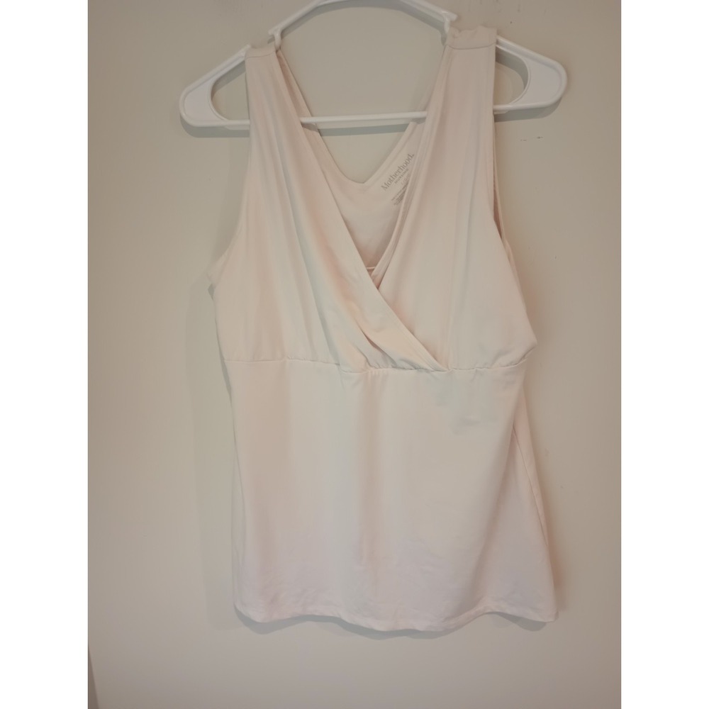 Motherhood Maternity Nursing Tank Top White Crossover Wrap Womens Size L